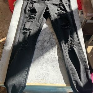 SO Black Button-Fly Jeans